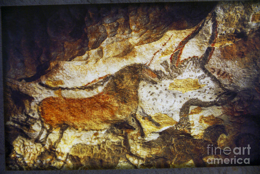 Paleolithic cave painting Photograph by Ruth Hofshi