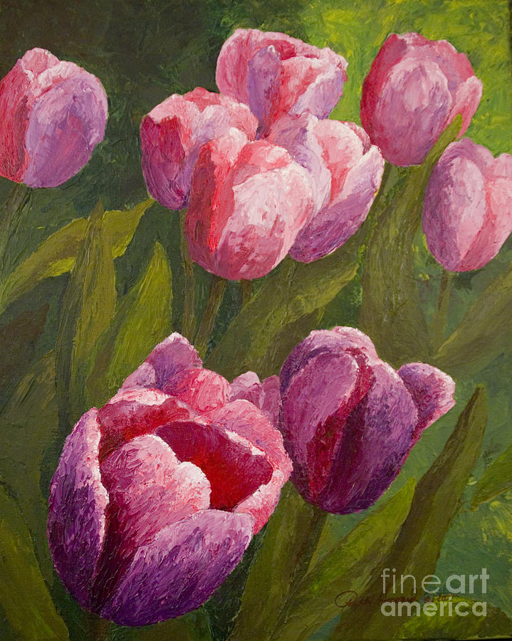 Palette Tulips Painting by Phyllis Howard