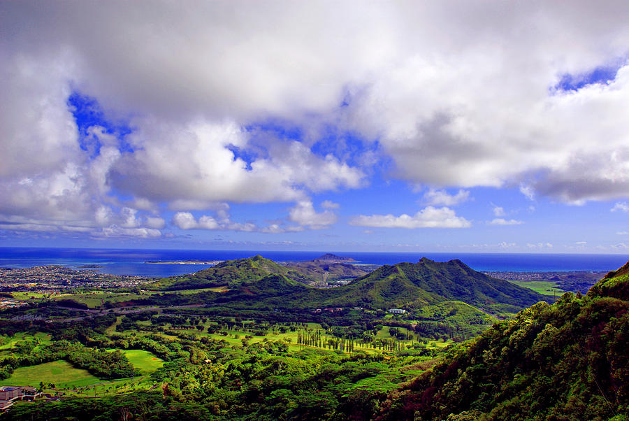 Mountain Photograph - Pali Lookout Diptych  pt.2  by Kevin Smith
