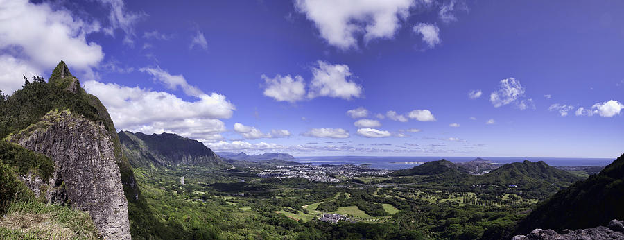 Pali Lookout Panorama Photograph by Dan McManus