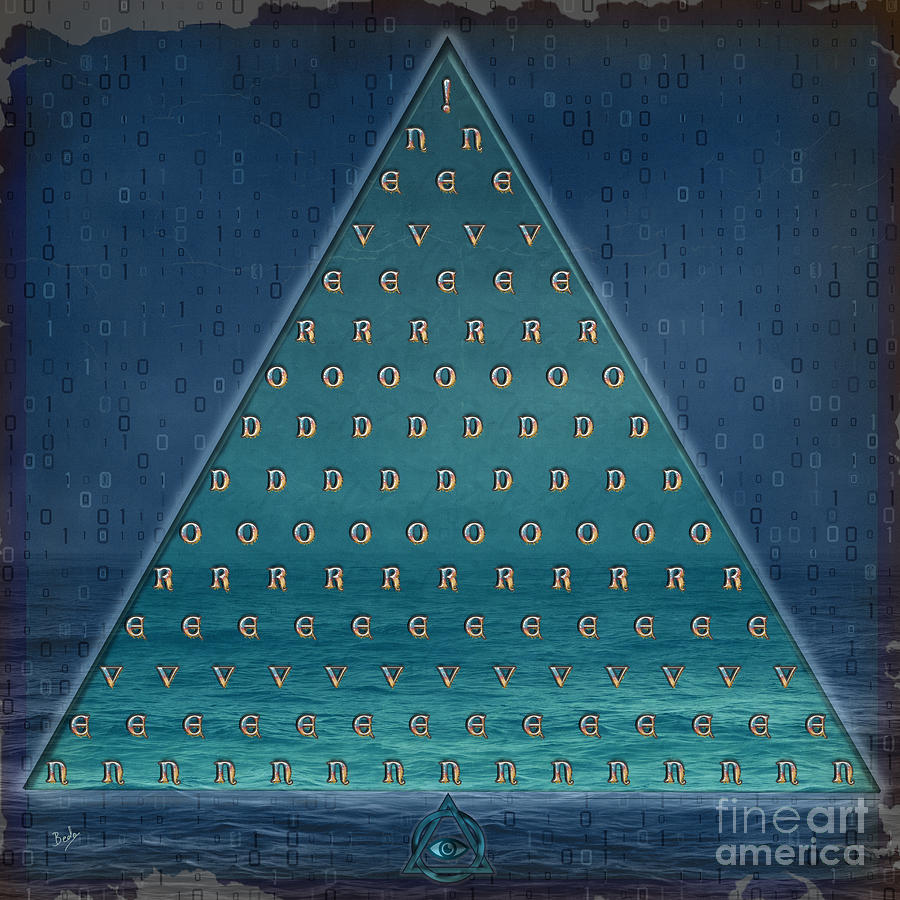 Grape Digital Art - Palindrome Pyramid V1-Enigmatic by Peter Awax