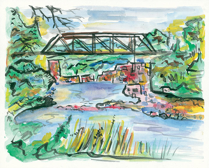 Bridge Painting - Palisades State Park by Matt Gaudian