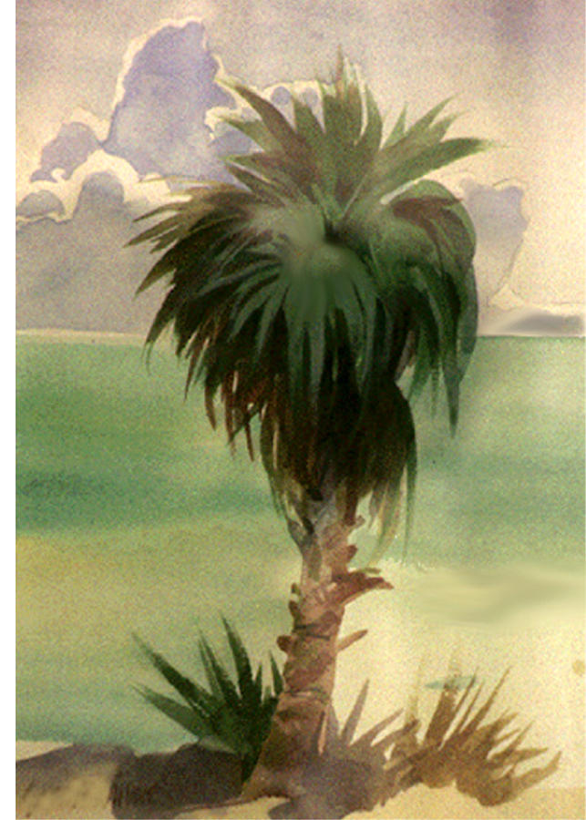 Landscape Painting - Palm at Horseshoe Cove by Neal Smith-Willow