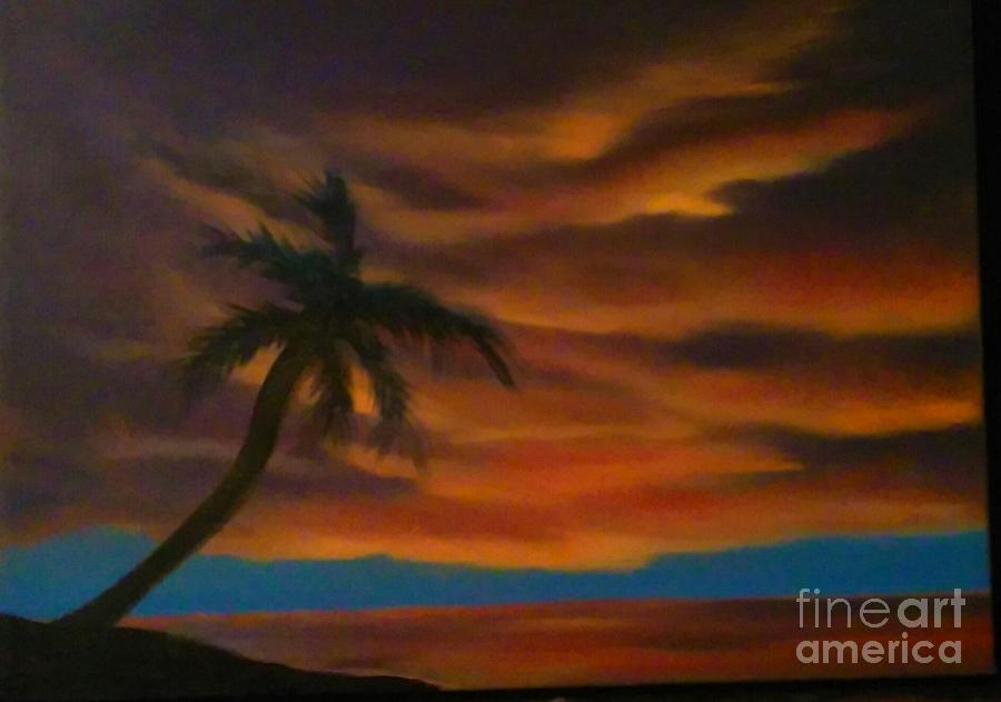 Sunset Painting - Palm Beach by Cynthia Vaught