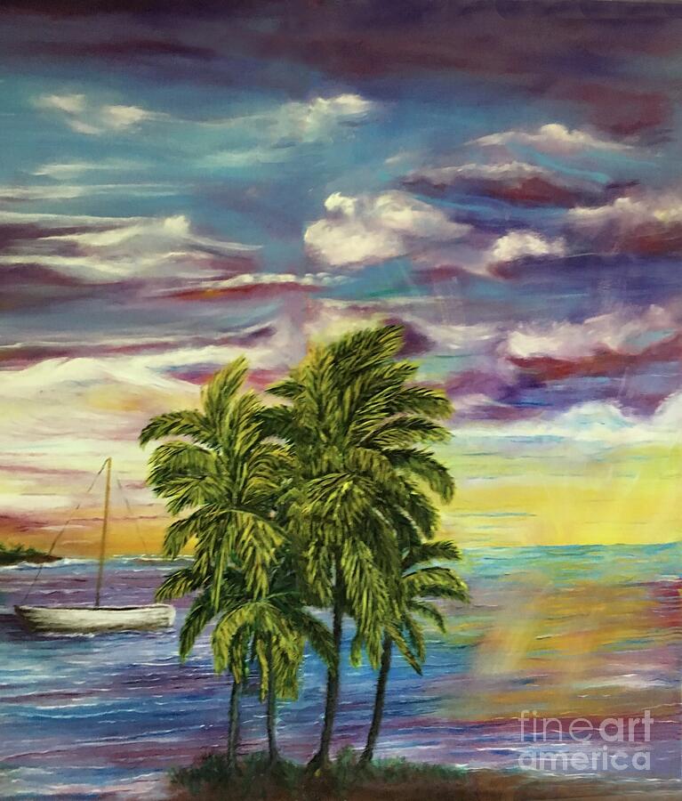 Palm Beach Lagoon Painting by Michael Silbaugh