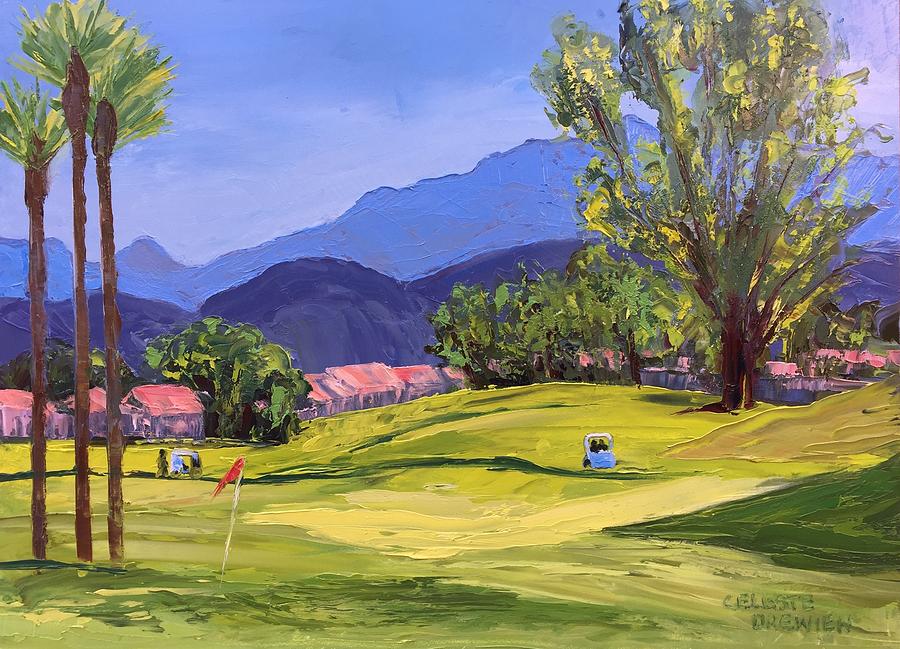 Palm Desert Morning Golfing Painting by Celeste Drewien