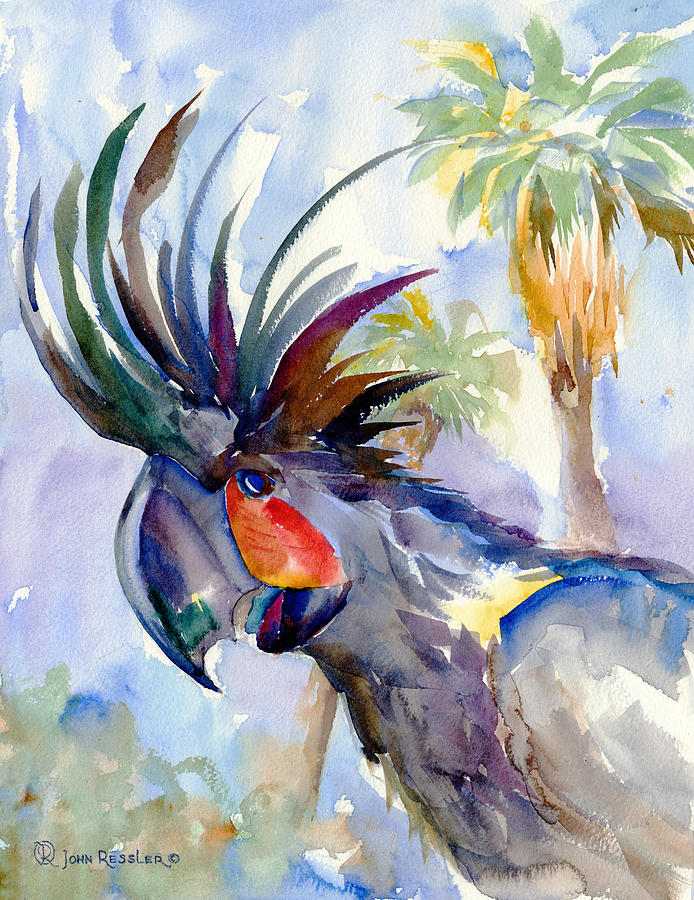 Palm Desert Palms Painting by John Ressler
