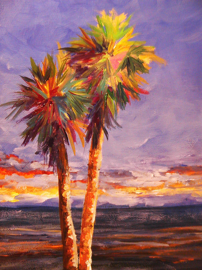 Palm Duo Painting by Anne Marie Brown