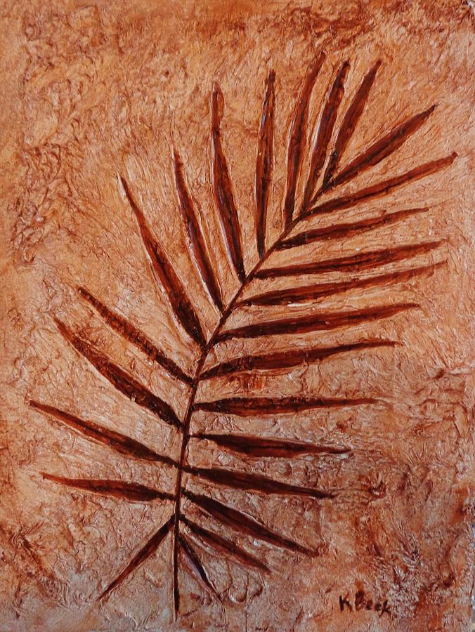 Palm Fossil Painting by Katherine Young-Beck