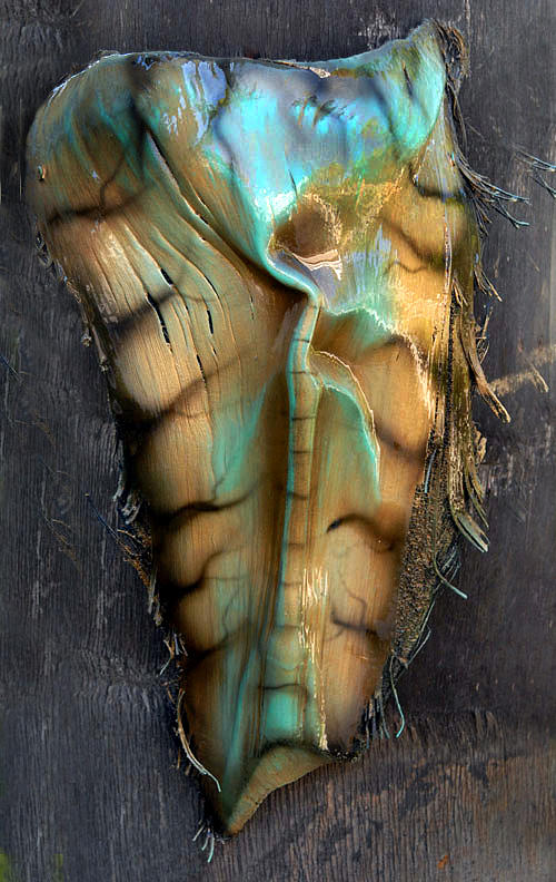 Palm Frond Patina Brass Painting by Craig Incardone