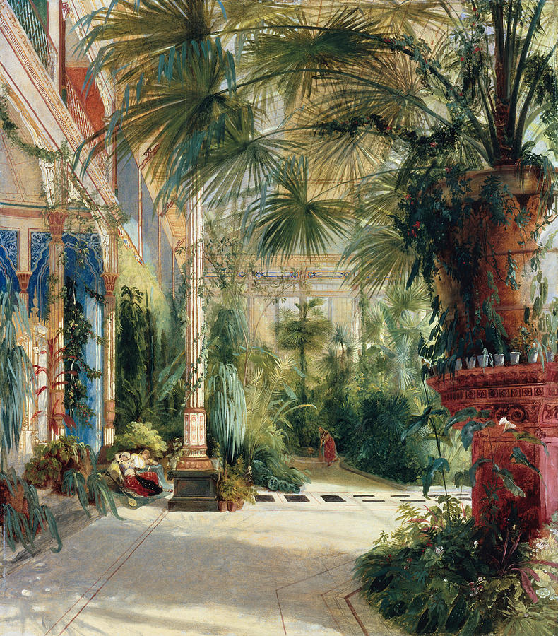 1832 Painting - Palm house on the peacock island near Potsdam by Celestial Images