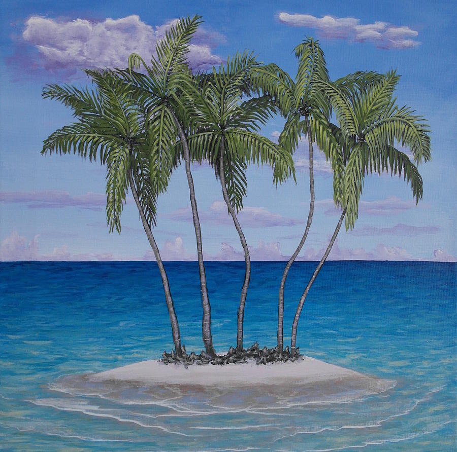Palm Island Painting by Wayne Cantrell
