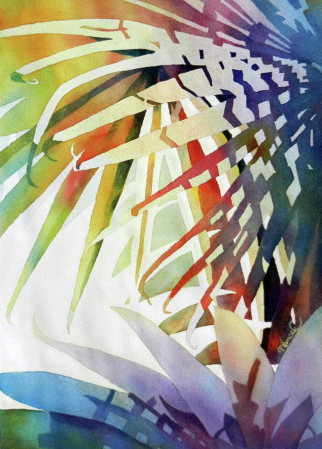 Palm Patterns 2 Painting by Nancy Charbeneau