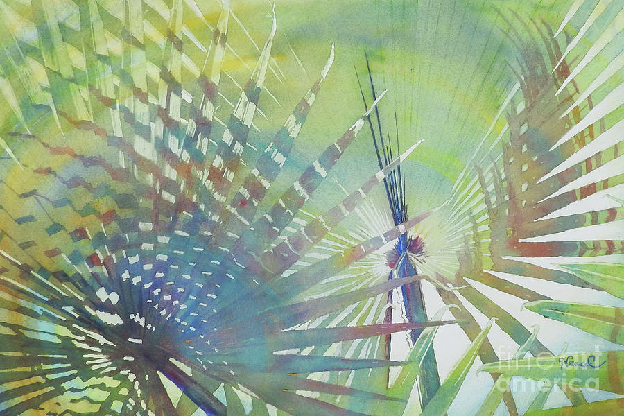 Palm Patterns Painting by Nancy Charbeneau