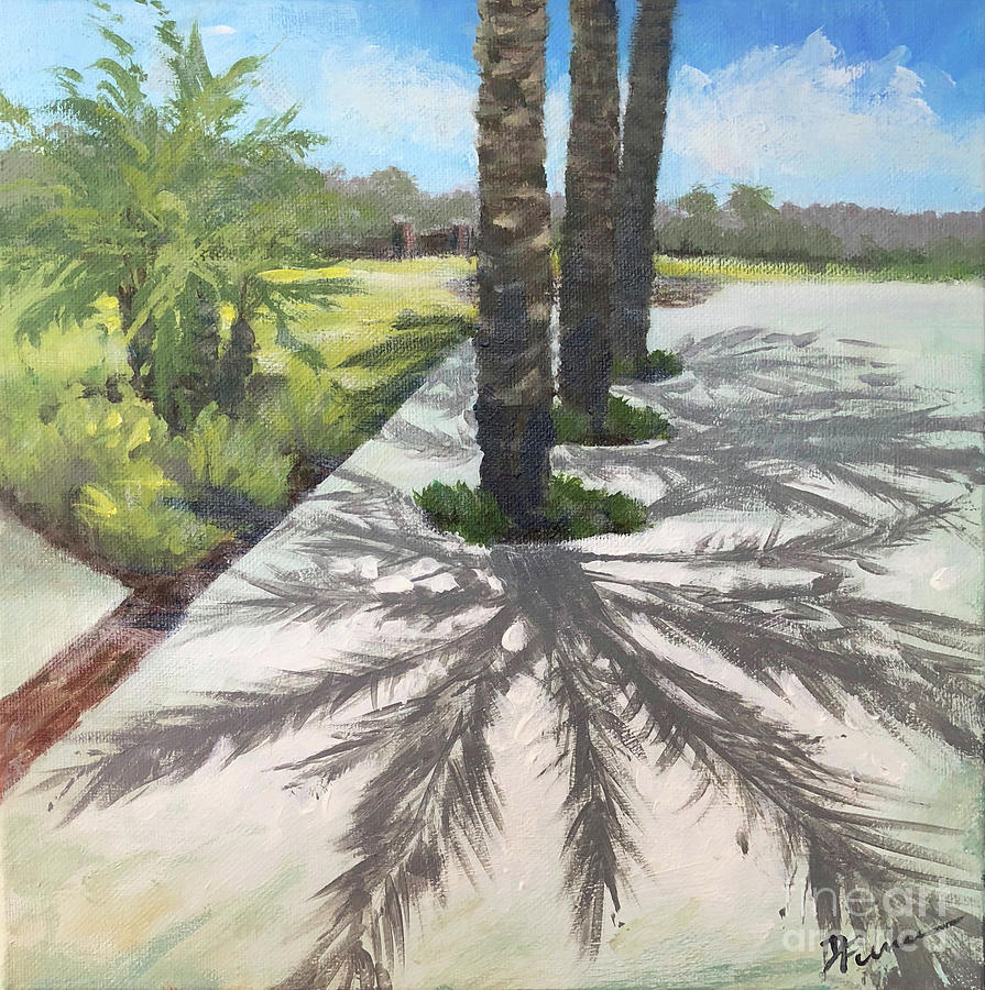 Palm Shadows Painting by Deborah Ferree