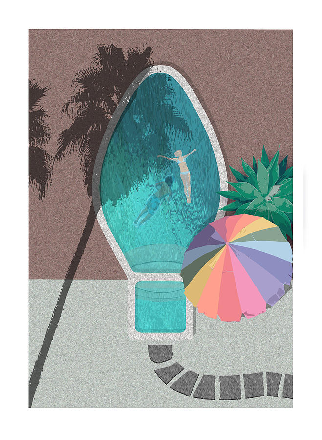 Palm Springs Xmas Bulb Pool Digital Art by Stan  Magnan