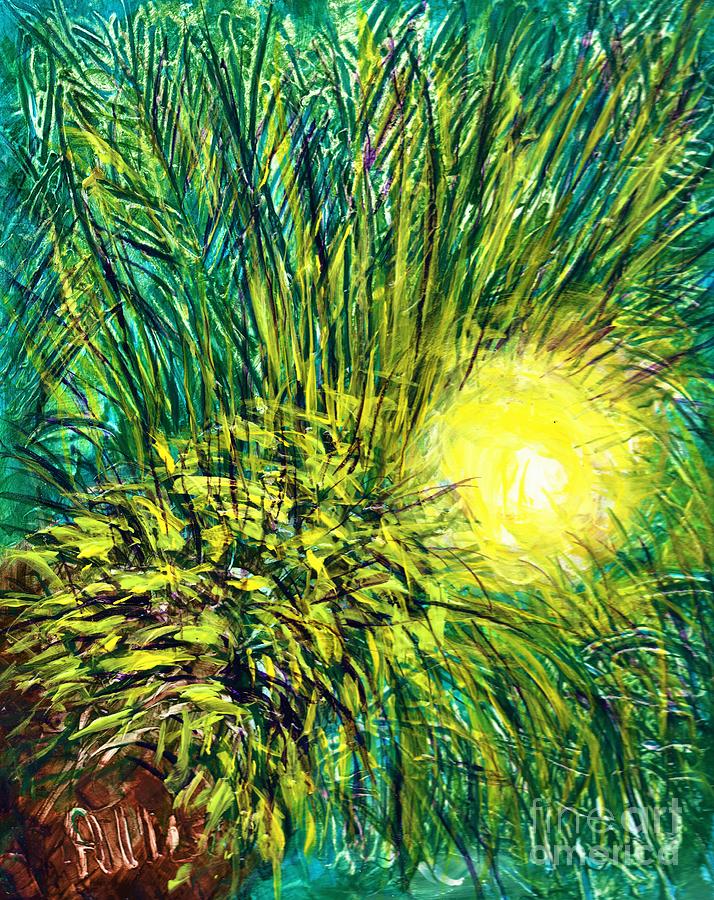 Palm Sunburst  Painting by Allison Constantino