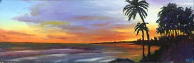 Palm Sunset Painting by Gloria Apfel