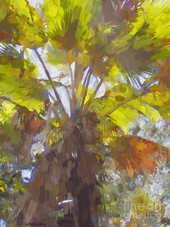 Palm Tree abstract Mixed Media by Carl Gouveia
