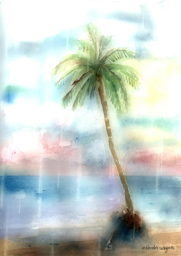 Palm Tree Painting by Arline Wagner