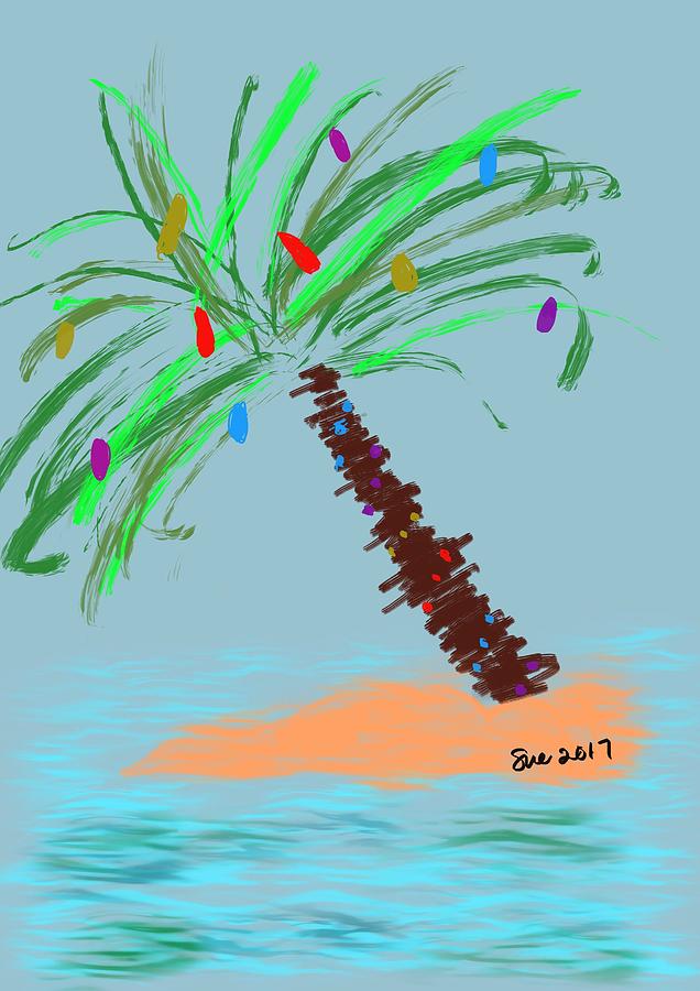 Palm Tree Christmas Drawing by Susan Pellegrino Pixels