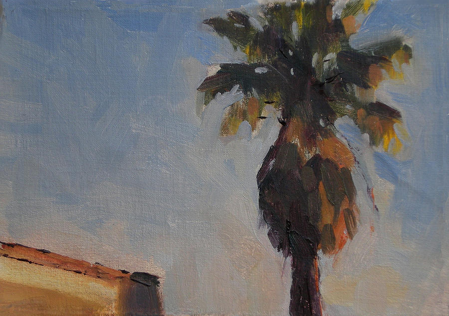 Palm Tree in Winter Light Painting by Merle Keller
