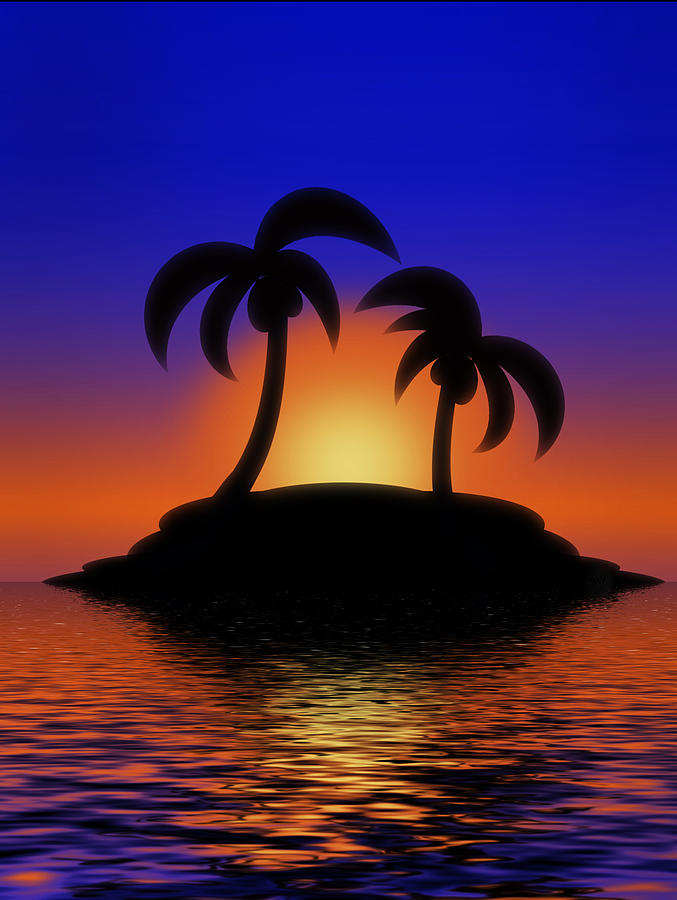 Palm Tree Island Digital Art by Gravityx9  Designs