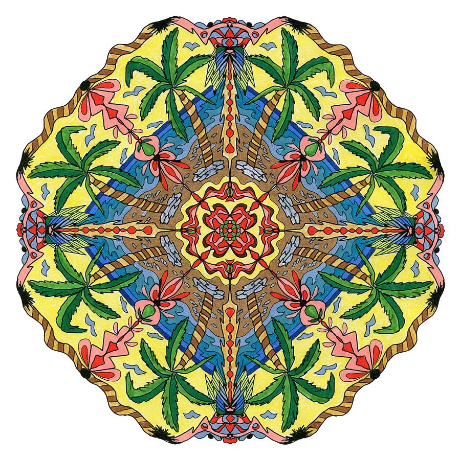Download Palm Tree Mandala With Color Digital Art by Tanya Provines