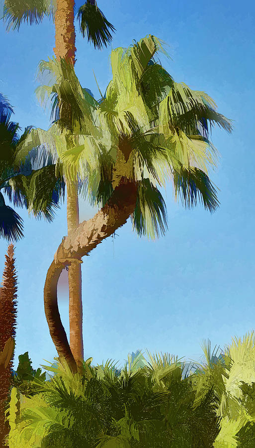 Palm Tree Needs A Chiropractor Painterly II Digital Art by Linda Brody