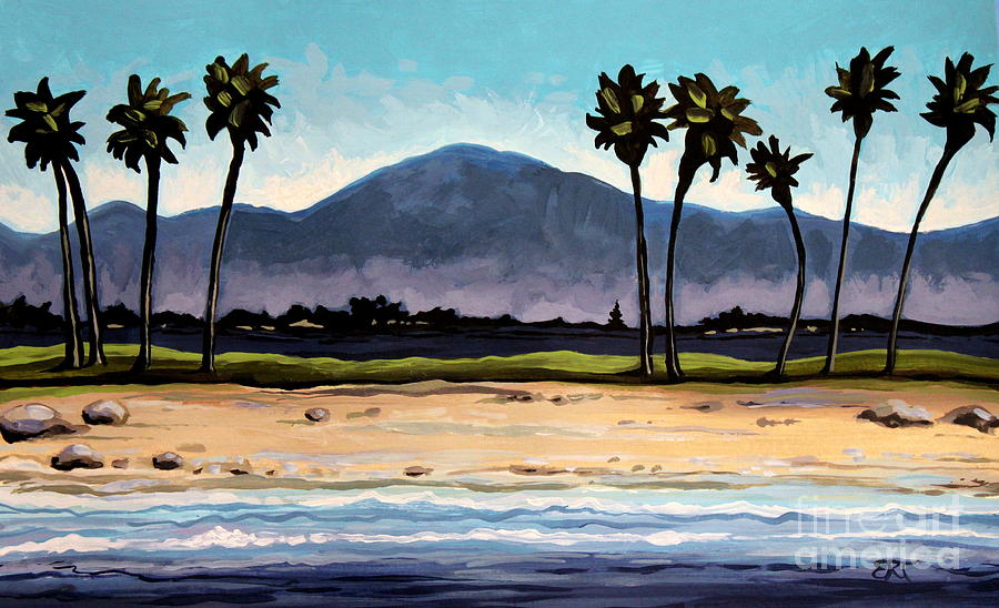 Palm Tree Oasis Painting by Elizabeth Robinette Tyndall