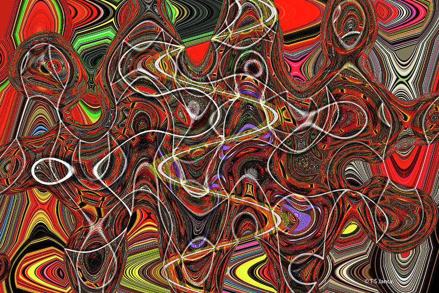 Palm Tree Panel Abstract #5285w5 Digital Art by Tom Janca
