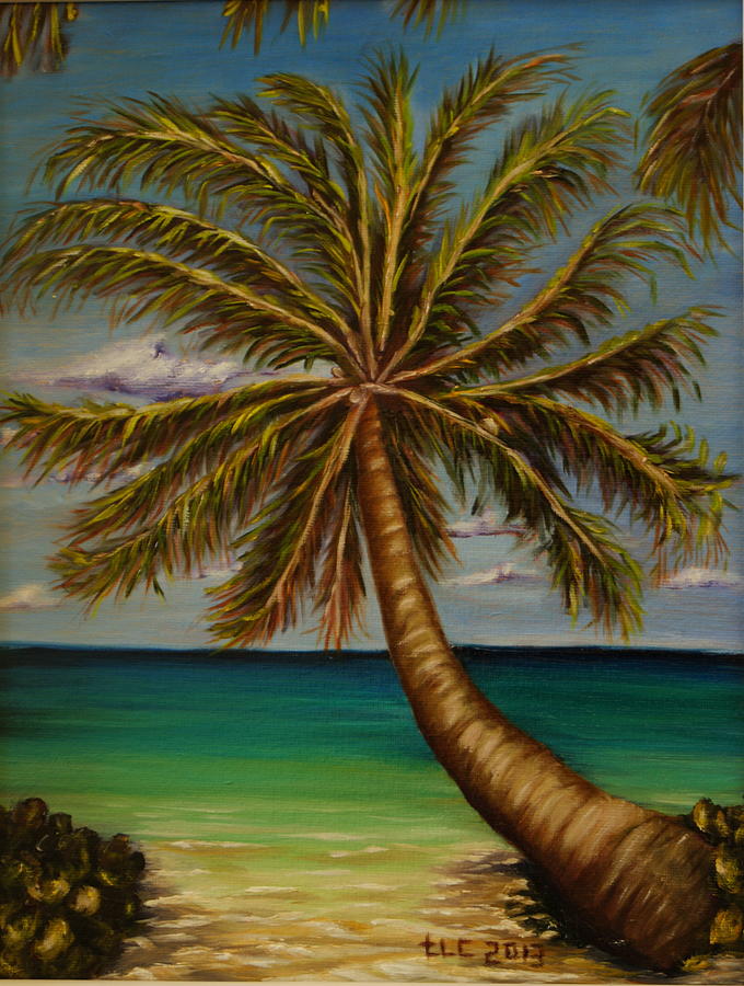 Palm Tree Path Painting by Theresa Cangelosi