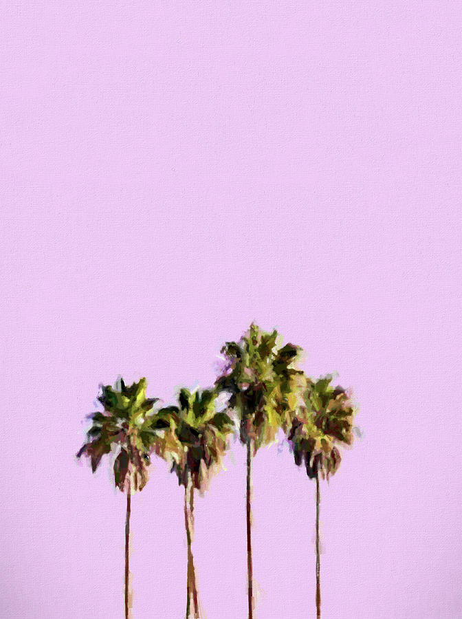 Palm Tree Sunset Minimalism Mixed Media by Dan Sproul