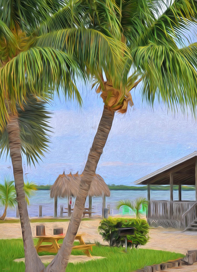Palm Trees and Chickees in the Florida Keys Photograph by Ginger Wakem