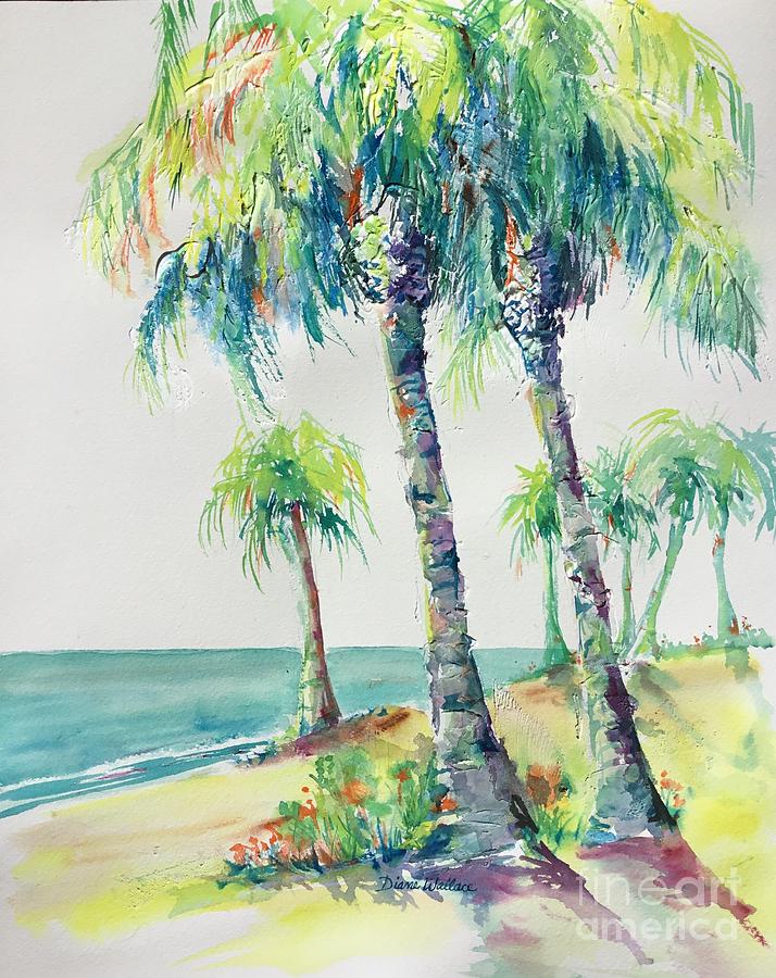 Palm Trees Painting by Diane Wallace