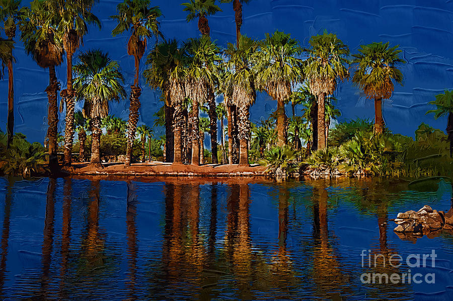 Palm Trees On The Water Digital Art by Kirt Tisdale