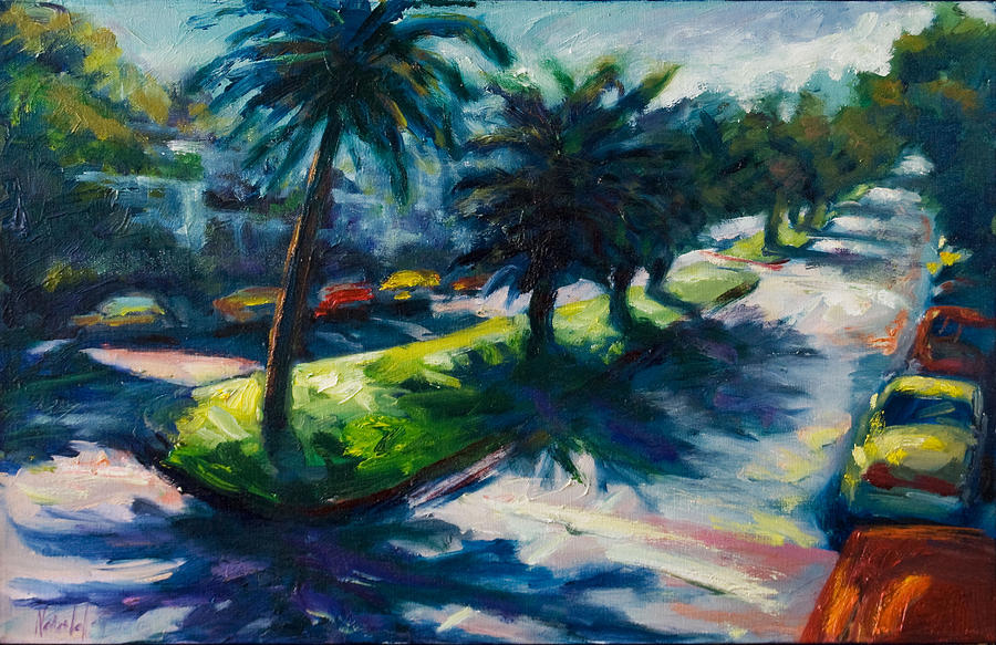 Palm trees Painting by Rick Nederlof