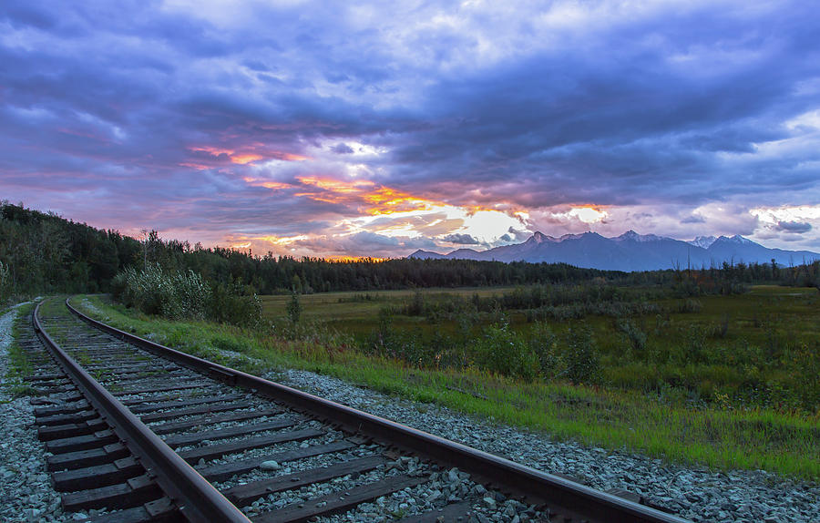 Palmer Alaska Railroad Sunrise Photograph by Sam Amato