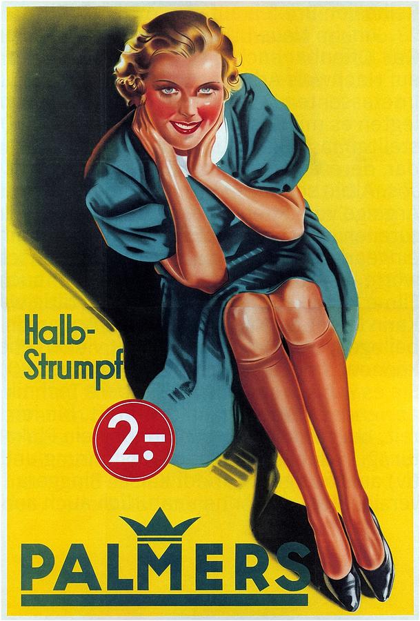 Palmers - Halb-strumpf - Vintage Germany Advertising Poster Mixed Media
