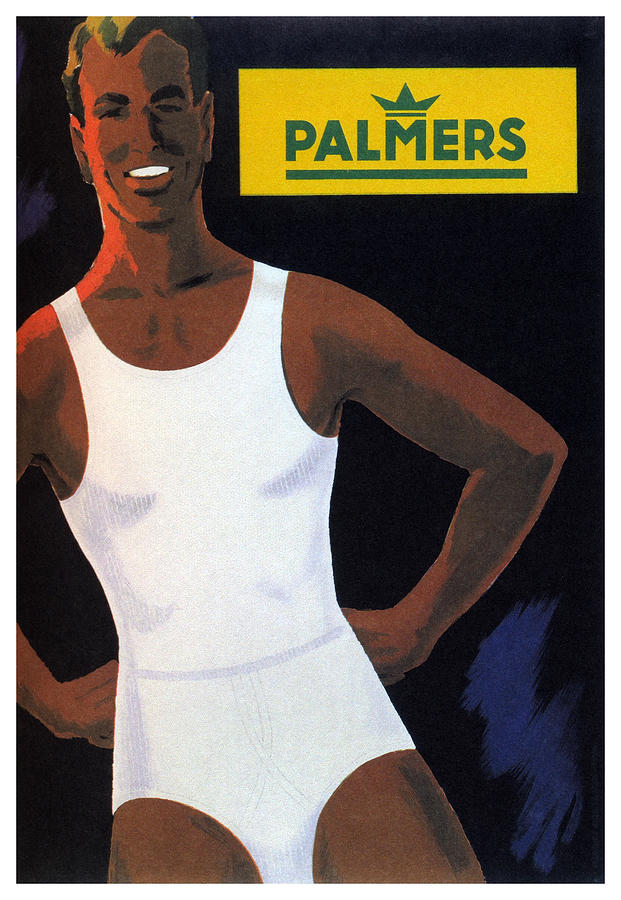 Vintage Mixed Media - Palmers - Mens Vests and Briefs - Vintage Advertising Poster by Studio Grafiikka