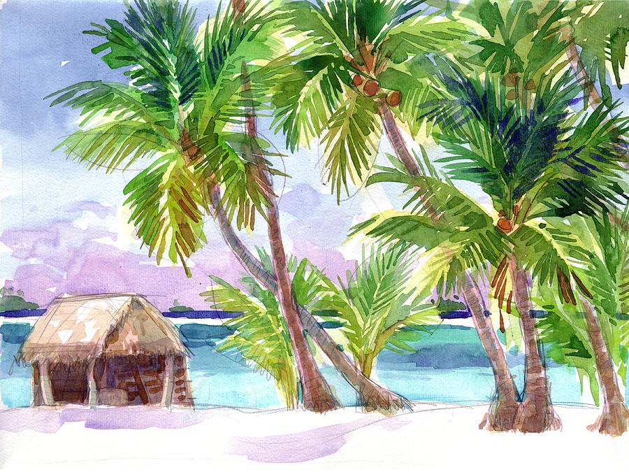 Palmerston, Cook Islands Painting by Judith Kunzle