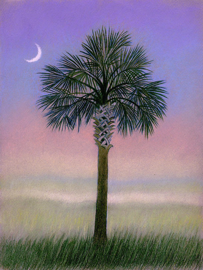 Palmetto Moon at Twilight Painting by Nina Uccello - Pixels