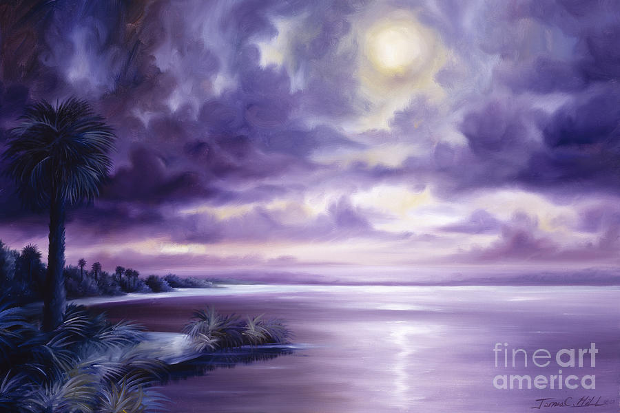 Landscape Painting - Palmetto Moonscape by James Hill