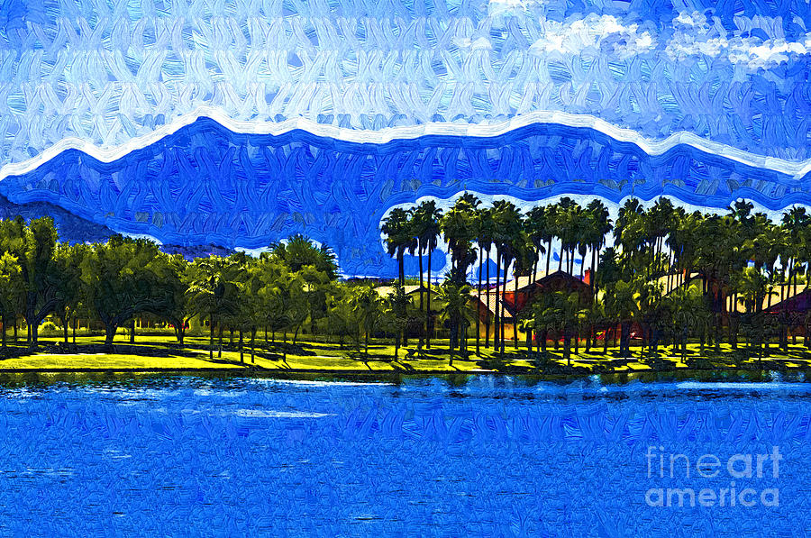 Park Digital Art - Palms and Mountains by Kirt Tisdale