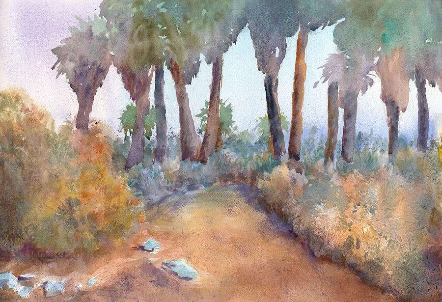 Palms in Fog Painting by John Ressler
