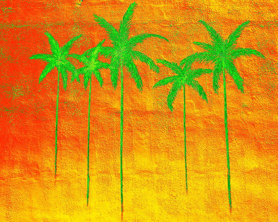 Palms in Hell Digital Art by Larry Beat