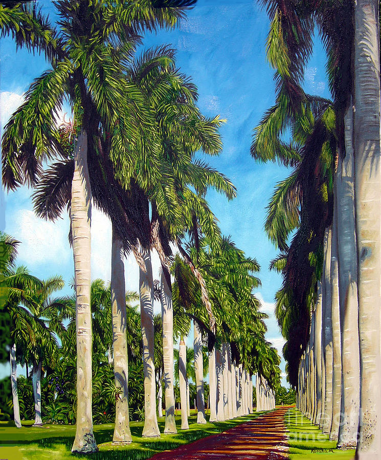 Palms Painting by Jose Manuel Abraham
