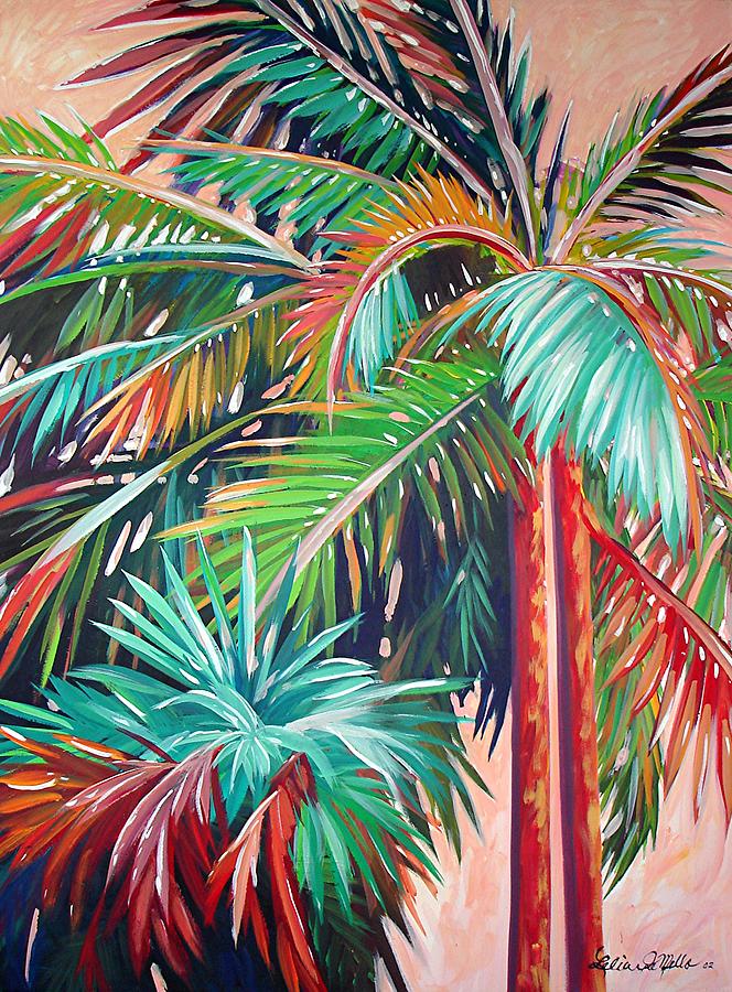 Palms Painting by Lelia DeMello