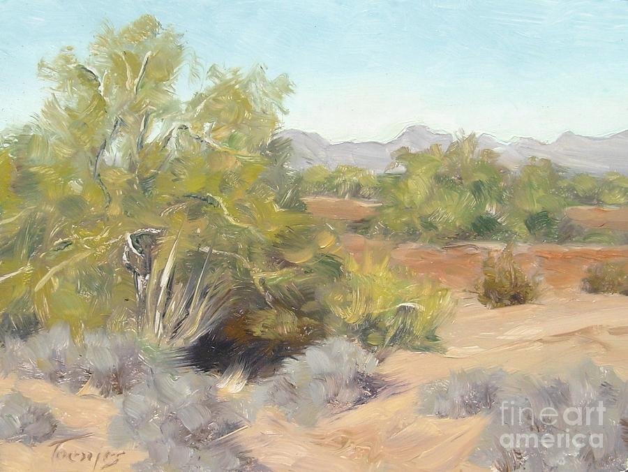 Palo Verde and Desert Pavement Painting by James H Toenjes