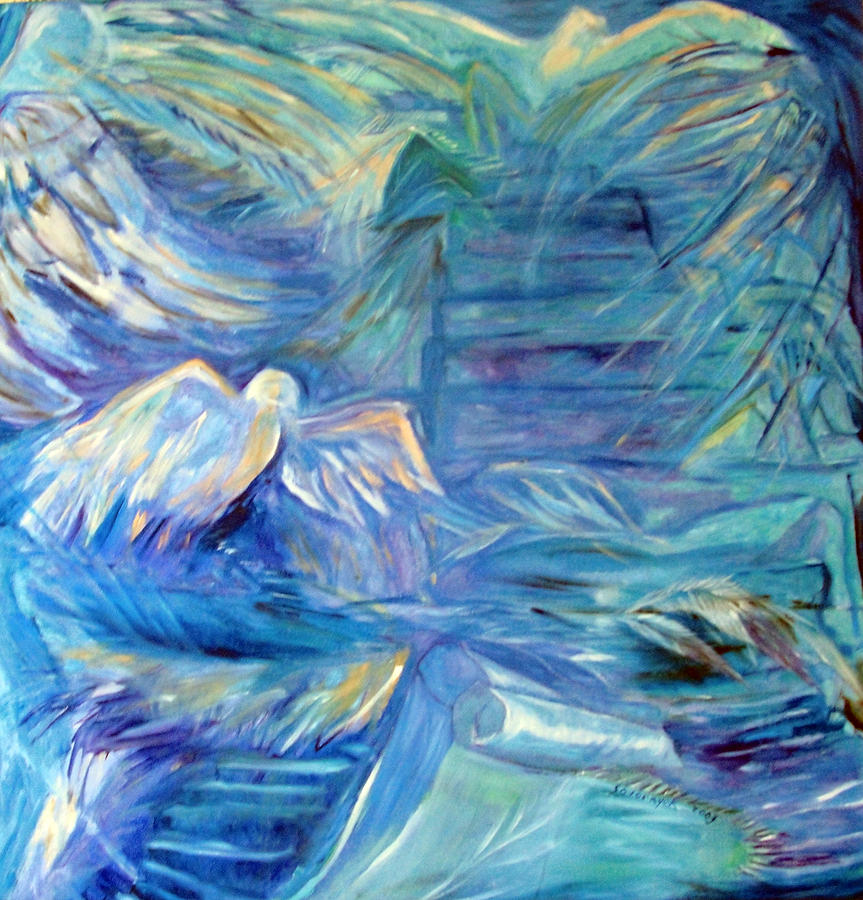 Paloma Azul Painting by Gladiola Sotomayor